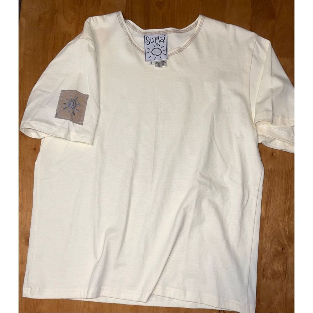Surya Women's Large‎ Sun Patch Cream T-Shirt